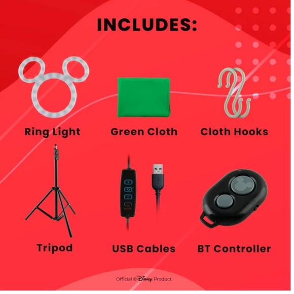 Disney Mickey Studio Photo and Video Creators Kit with LED Ring Light Kit, NIB - Picture 4 of 11